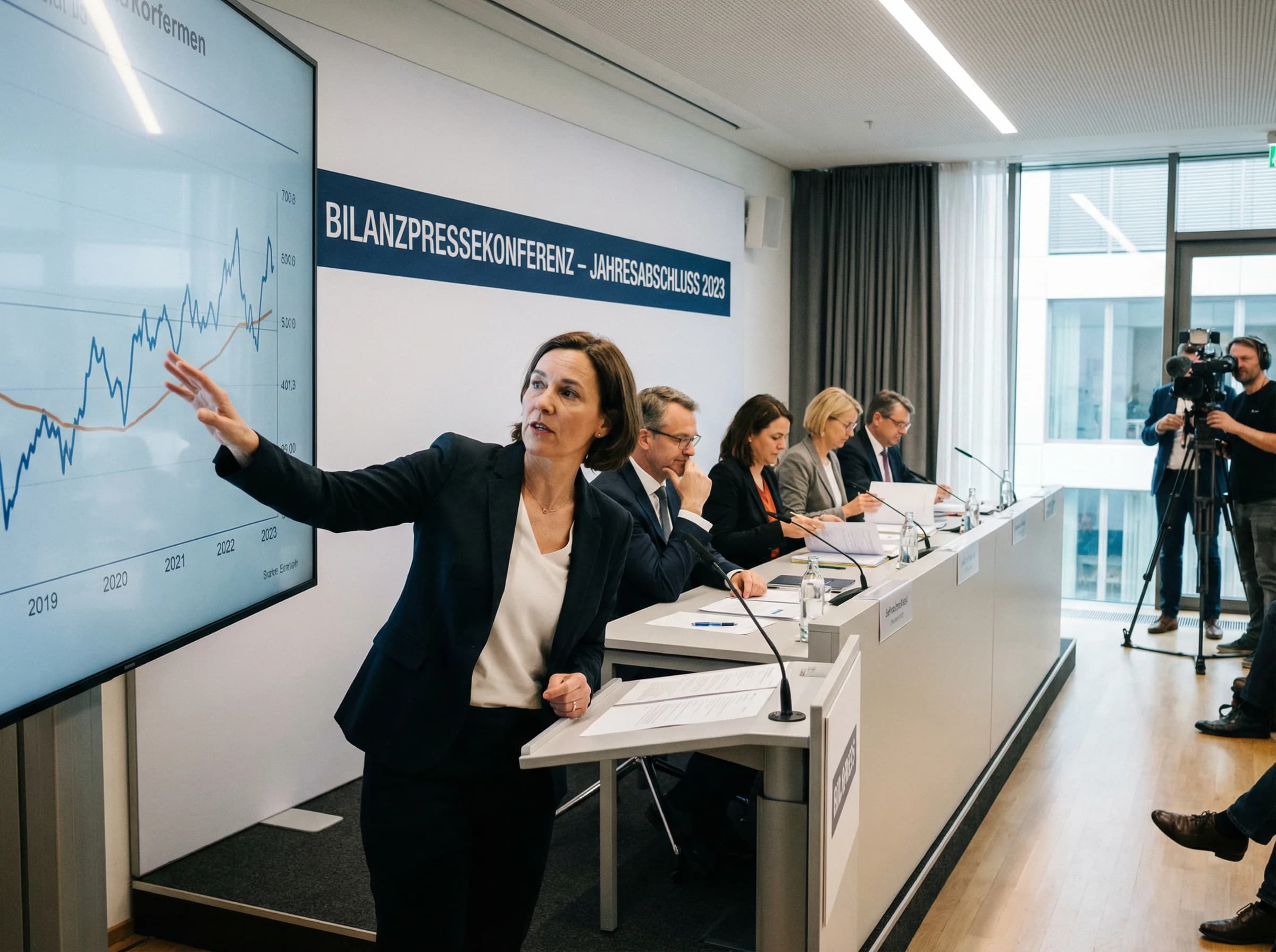 Bilanzpressekonferenz mit Präsentation der Geschäftszahlen vor Medienpublikum