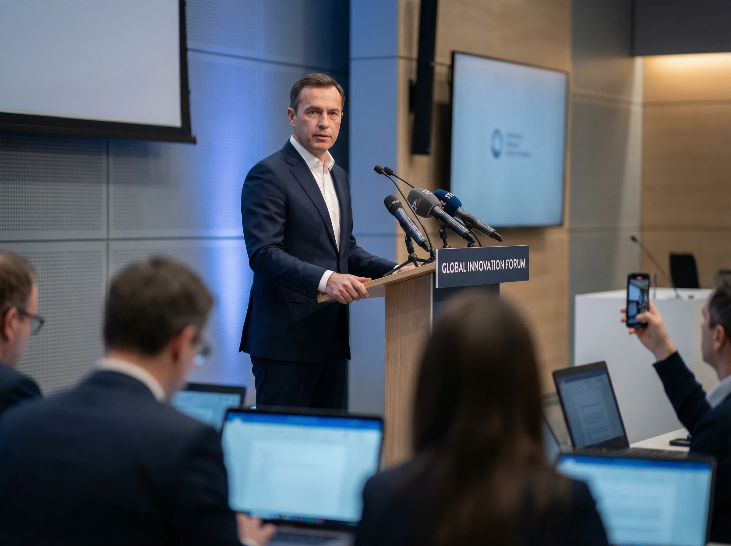 CEO beim Vortrag auf dem Global Innovation Forum vor Fachpublikum