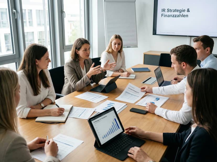 Teammeeting zur IR-Strategie und Finanzberichterstattung